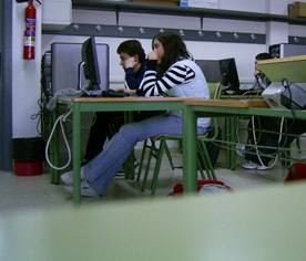 En el áula de informática