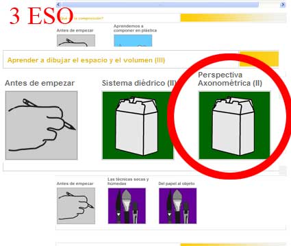 Pantalla de selección de unidad didáctica