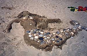 Relieve en la arena de la playa
