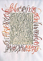 Cartel con caligrafía astística.