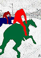 Imagen plana de la obra de Toulouse-Lautrec, El Jockey.