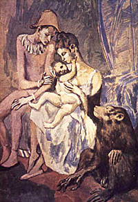 Cuadro de Picasso con saltimbanquis, de la época rosa.