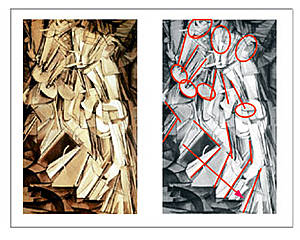 "Desnudo bajando la escalera". M. Duchamp.