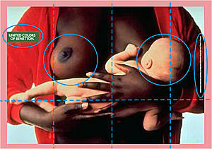 Imagen publicitaria de Benetton titulada Black & White.