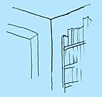 Dibujo a mano alzada de una habitación.