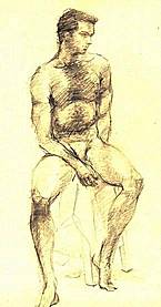 Dibujo a lápiz de desndo masculino