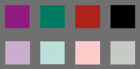 Tabla de colores oscuros comparados con claros