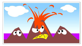 Imagen Humanizada de un volcán.