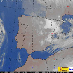 Imagen satélite que informa de lluvia.