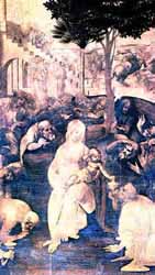 Leonardo da Vinci. La adoración de los Magos.