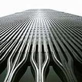 Textura geométrica sobre el edificio World Trade Center  de New York