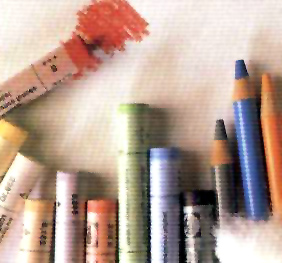 Fotografía de barras y lápices pastel