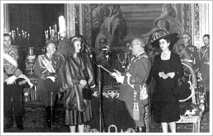 Francisco Franco junto a Eva Perón en Madrid (09/06/1947). National Archives an Records Administration of the United States