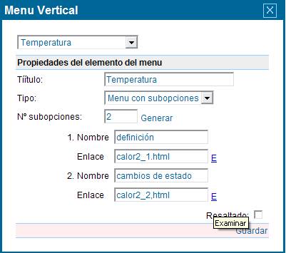 menu subopciones