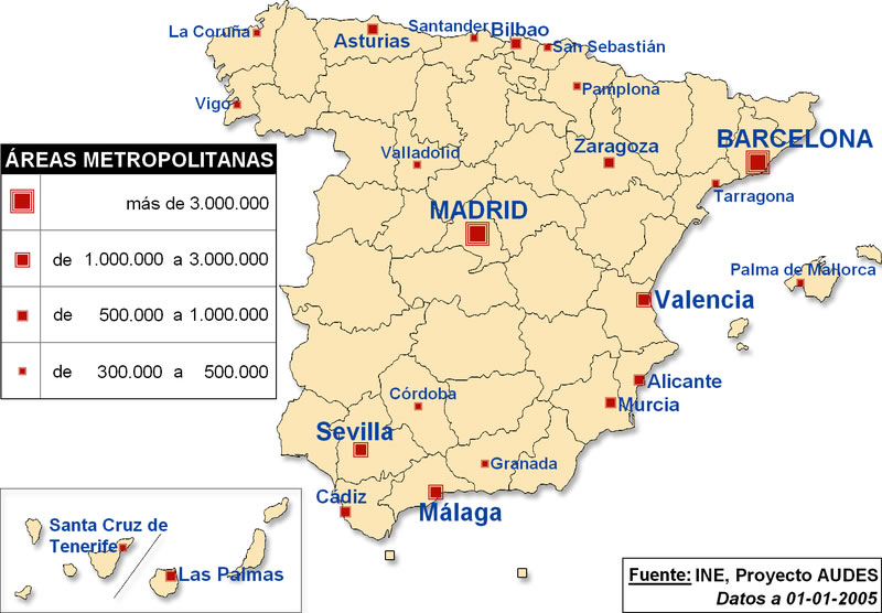 Áreas metropolitanas de España