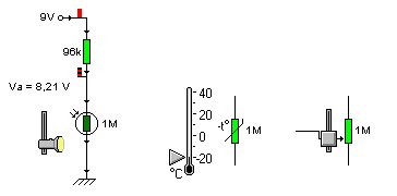 Ejemplo de divisor de tensin con resistencias variables